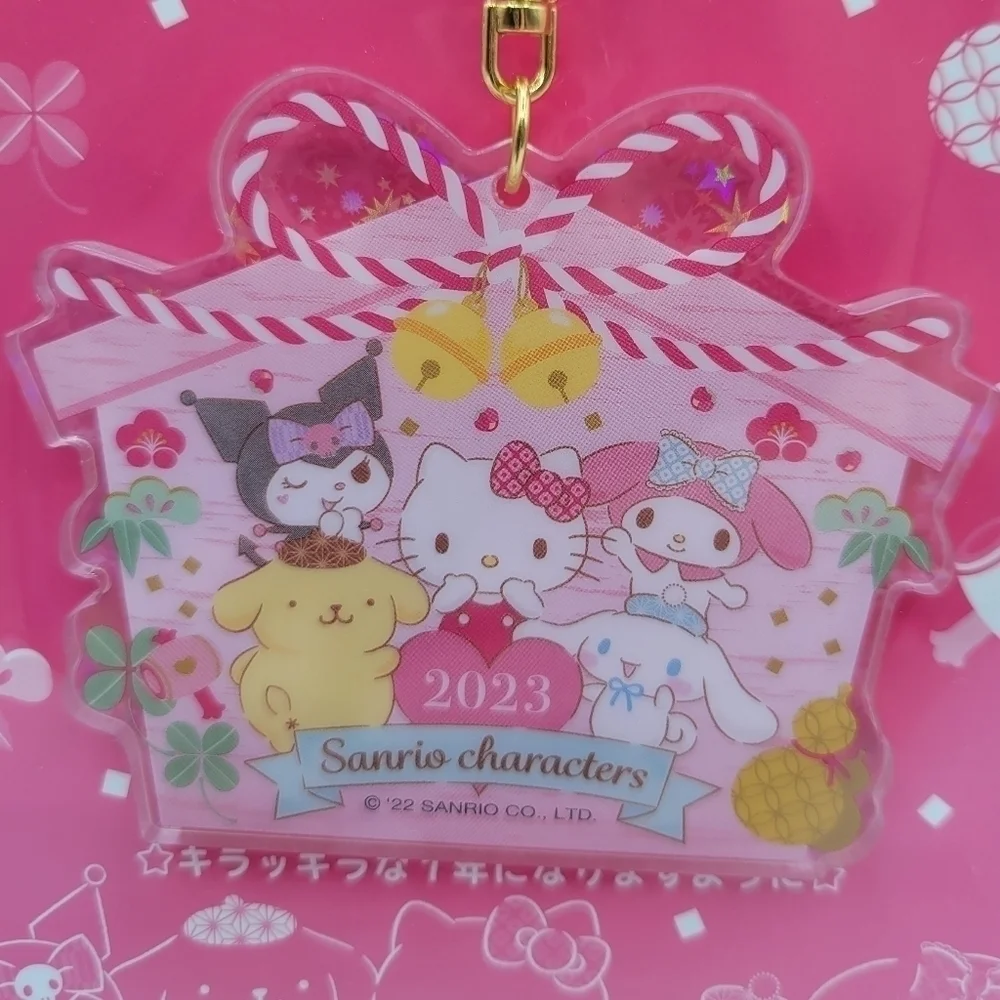 Sanrio Hello Kitty & Friends Ema Acrylic Glitter Keychain 2023